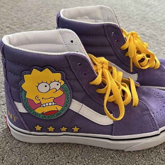 Simpsons Lisa Simpson Vans Size 6.5 Limited Edition High Top Sneakers - Picture 1 of 4